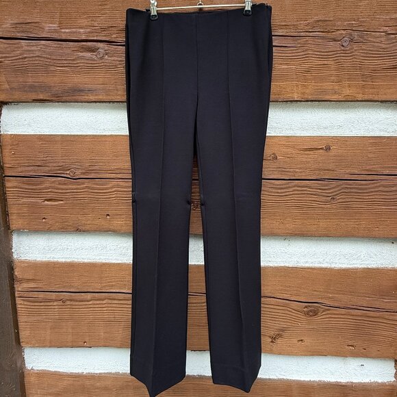 CHICO’S Black Label Ponte Pintuck Wide Leg Pants. Black, Side Zipper Sz 0 US S/4 - Picture 1 of 11